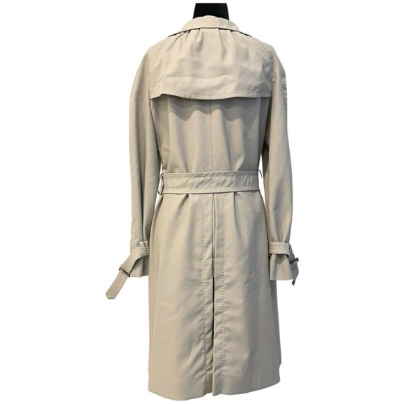 Moschino Couture Double Breasted Pleated Collar Trench Coat Nude Sz 8 US - Picture 5 of 6